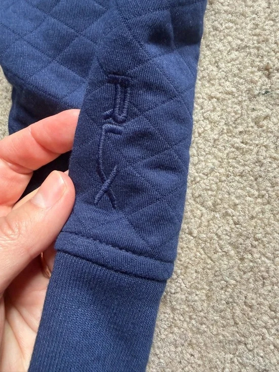 RLX Ralph Lauren Quilted Quarter Zip Pullover Blue XL Golf Performance Sweater - Picture 12 of 13